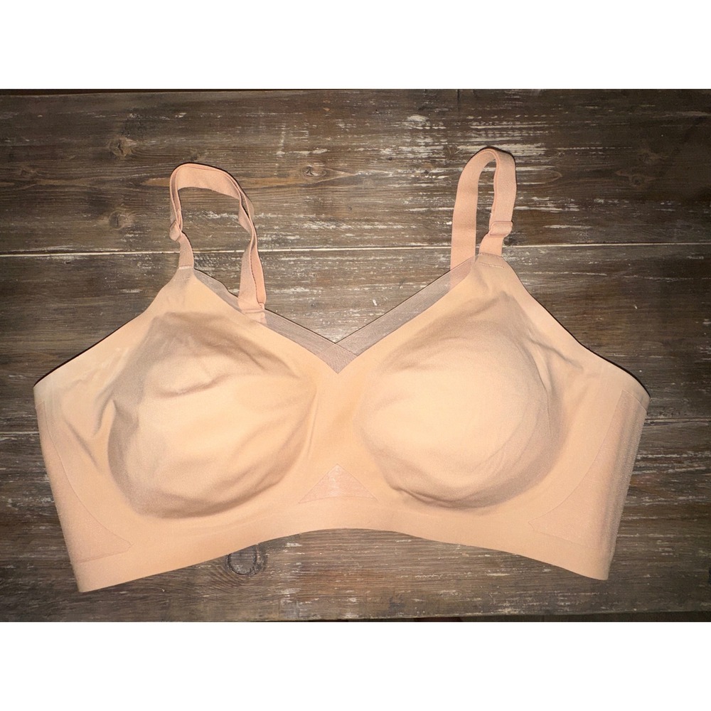 Honeylove Silhouette Bra Tan Nude Wire-Free Seamless Smoothing 1X Plus Size
